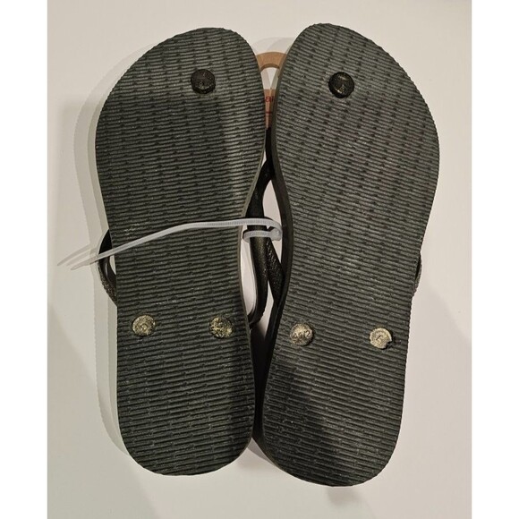 NWT Havaianas Glitter Silver/Olive Flip Flop EU 43/44 (US 11/12) MSRP $50 - Picture 2 of 2